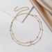 Korean Version Of Fashionable Round Bead Rhinestone Double-layer Necklace, Minimalist Collarbone Necklace Jewelry_ipsvogv.com