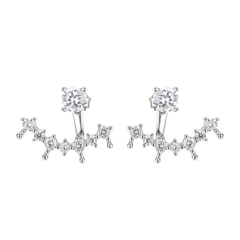 S925 Silver Women's Earrings Crescent Moon With Adjustable Height And Multiple Wearing Methods 50 Points Moissanite Earrings_ipsvogv.com