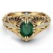 Sanjie's New Emerald Plated 14k Luxury Simulated Diamond Engagement Ring_ipsvogv.com