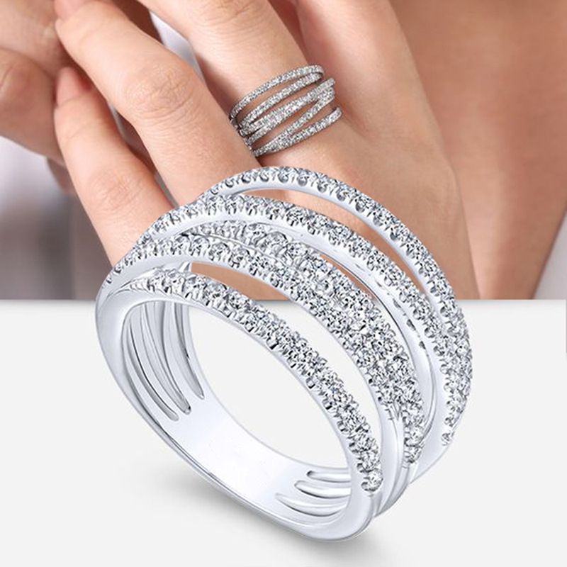 Cao Shi's Hip-hop Style Universal Ring , Geometric Lines Wrapped Ring, Irregular Multi-layer Bracelet For Women_ipsvogv.com