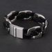 Black Genuine Leather Woven Bracelet For Men, Extra Wide Bold High Street Mingke Chain Titanium Steel Trendy Brand_ipsvogv.com