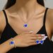 Women’s Jewelry Set Fashion Fashionable Full Diamond Crystal Jewelry Set Ocean Heart Three Piece Necklace Earrings Bracelet_ipsvogv.com