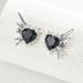 version of Korean style fresh sweet simple and caring, niche, inlaid with black design earrings, versatile earrings_ipsvogv.com