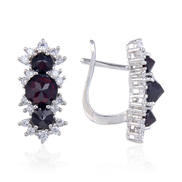 Personalized Flower Design Natural Topaz Earrings Garnet S925 Sterling Silver Inlaid Gemstone Earrings Female_ipsvogv.com
