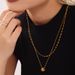 Triple Hoop Pendant Necklace Stainless Steel Mixed Color Zircon Adjustable Clavicle Chain Light Luxury Jewelry For Women_ipsvogv.com