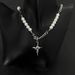 Pearl Star Cross Necklace Men, Trendy Hip-hop, High-end, Cool And Versatile, Niche Design, Collarbone Chain For Women_ipsvogv.com