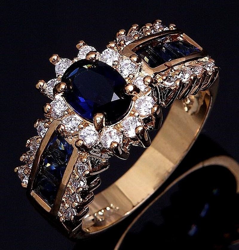 New Set Blue Red Zircon Fashion Men's And Women's Ring_ipsvogv.com