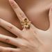 French flower ring color preserving copper plated with K real gold personality design irregular metal feel creative temperament ring_ipsvogv.com