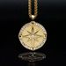Fashion new stainless steel dot diamond solid bottom compass pendant personality men and women hip hop necklace_ipsvogv.com