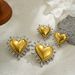 Women’s Jewelry Set Fashion Gold And Silver Two Color Love Gold Earrings Oversized Exaggerated Personality Earrings Peach Heart Shaped Earrings_ipsvogv.com