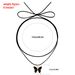 Personalized Korean Velvet Rope Black Fritillary Butterfly Alloy Pendant Necklace Pull Adjustable_ipsvogv.com