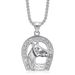 Hot Selling Hip-Hop Jewelry Titanium Steel Gold-Plated Diamond-Studded Horse Head Pendant Necklace_ipsvogv.com