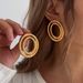 High-end Sense Personality Exaggerated Circle Geometric Hollow Jewelry Earrings_ipsvogv.com