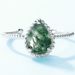 Water Drop Natural Water Grass Agate Ring Female S925 Silver Inlaid Green Moss Open Ring Personality_ipsvogv.com