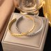 INS Fashion New Gold Plated Stainless Women's Jewelry Wheat Ear Shape Titanium Steel Open Bracelet_ipsvogv.com