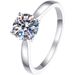 Mosang Stone Diamond Four Claw D Color 1 Carat Pure Silver Wedding Proposal Ring Men and Women as a Gift for Girlfriend_ipsvogv.com