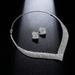Luxurious atmosphere super flash geometric full diamond collar set multi row diamond necklace earrings bracelet versatile evening bag_ipsvogv.com