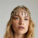 Hat chain bride wedding tassel hair accessories fashionable shiny rhinestone headdress jewelry_ipsvogv.com