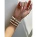 Hand Washing Without Taking Off Shi's Pearl American 14K Gold Wrapped Round Bead Elastic Rope Bracelet, Women's Summer_ipsvogv.com