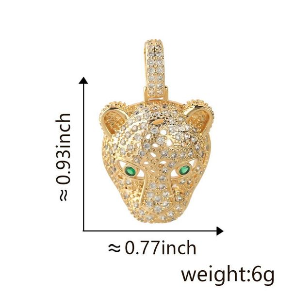 Yao Qua Xiag Jewelry Copper Plated Real Gold Aimal Leopard Head Persoalized Tredy Hip Hop Pedat Necklace For_ipsvogv.com