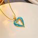 Hot Selling titanium steel plated real gold snake bone chain Love necklace enamel drop oil Diamond European and American temperament love pendant_ipsvogv.com