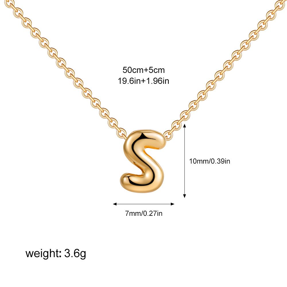 Hit New Product 26 Letter Necklace Gold Copper Plated Bubble Letter Necklace_ipsvogv.com
