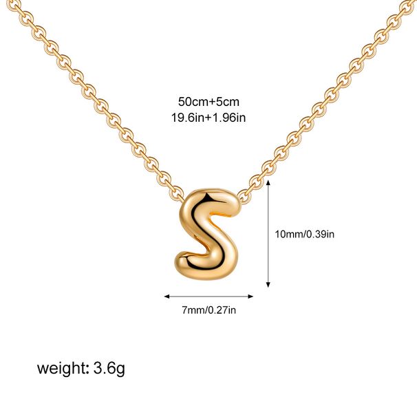 Hit New Product 26 Letter Necklace Gold Copper Plated Bubble Letter Necklace_ipsvogv.com