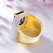 Hot hip hop division gold bully square sapphire big man ring_ipsvogv.com