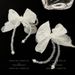 Unisex Super Fairy White Chiffon Romantic Crystal Bow Beaded Tassel Earrings Niche Design High End Temperament Earrings_ipsvogv.com