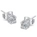 Unisex popular jewelry Korean four claw earrings micro inlaid platinum/rose gold earrings_ipsvogv.com