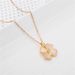 New Fashion Gold Flower Clover Titanium Steel Necklace With Cat's Eye Stone Inlaid, Mesh Red Collar Chain Women's_ipsvogv.com
