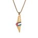 Hot selling retro oil drip stainless steel Israel Palestine flag map necklace jewelry_ipsvogv.com