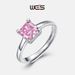 Willson Jewelry New S925 Sterling Silver Ice Flower Cut High Carbon Diamond Ring Female Pink Diamond Ring Fashion Personality High End_ipsvogv.com