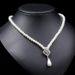Fashionable New Necklace Jewelry With Diamond And Rose Hollow Pendant, Pearl Tassel Bride Set Chain_ipsvogv.com
