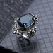 Cao Shifeng Royal New Exaggerated Blue Mirror Personalized Lace Ring_ipsvogv.com