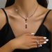 Minimalist Bridal Jewelry Decorations Light Luxury Zircon Necklace Earrings Bracelet Set Multiple Colors Available_ipsvogv.com