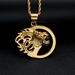 New Hip-Hop Jewelry Stainless Steel Personality Gold-Plated Wild Lion Pendant Necklace DW465_ipsvogv.com