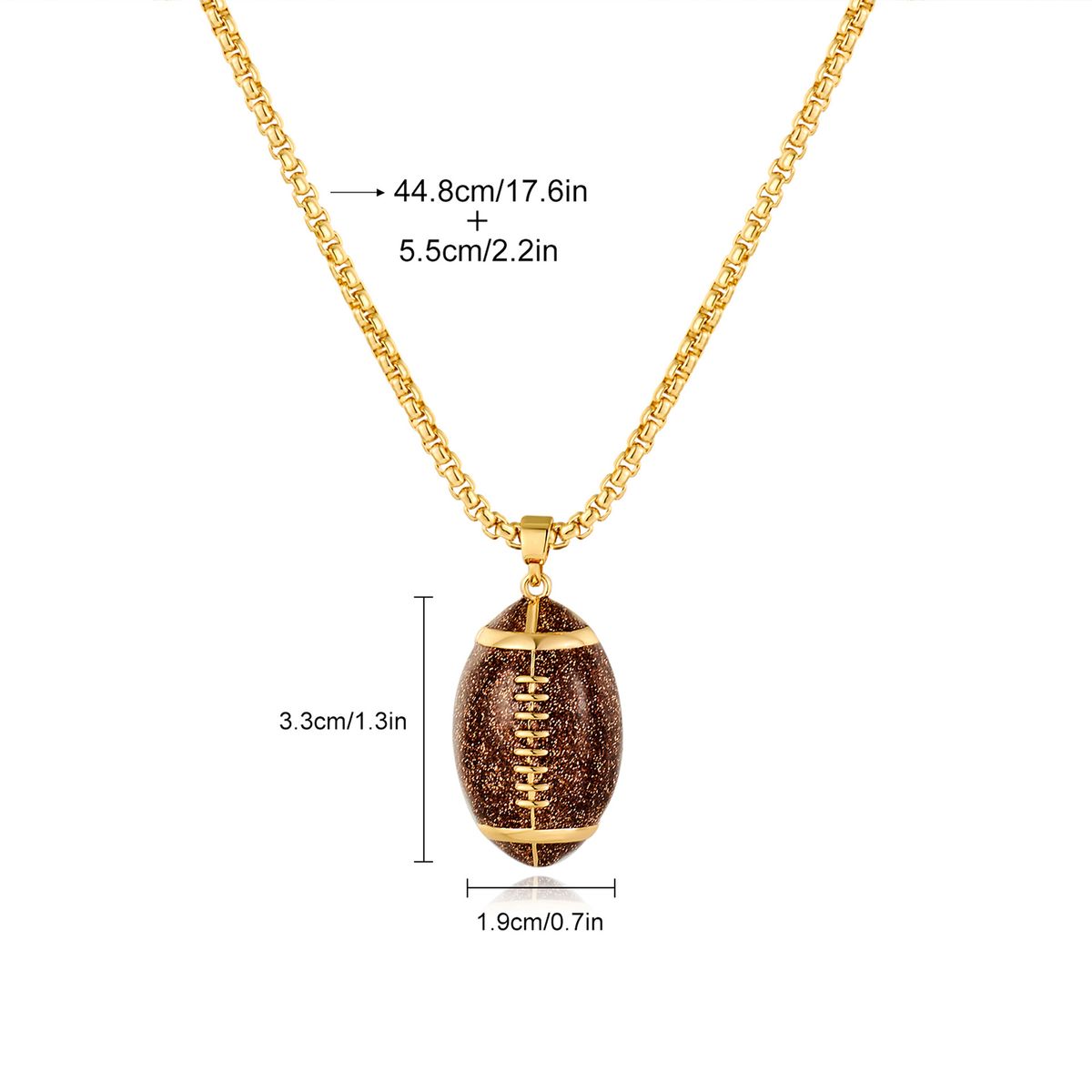 Hip hop accessories niche personality exaggerated football pendant necklace_ipsvogv.com