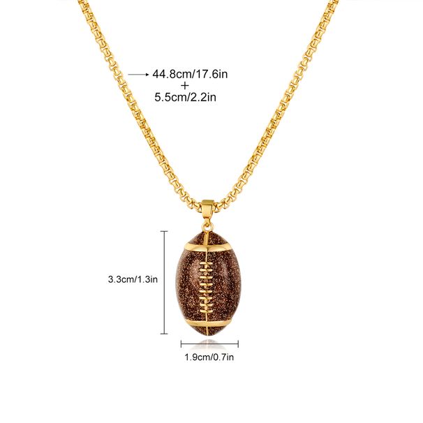 Hip hop accessories niche personality exaggerated football pendant necklace_ipsvogv.com