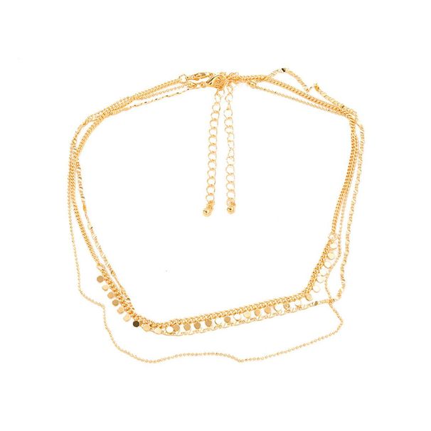 New snake bone chain cross chain multi-layer alloy necklace two-piece women's European and American choker accessories_ipsvogv.com