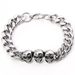 Stainless Men's Bold Skull Bracelet Titanium Cuban Cast Steel Four-Sided Polished Chain Jewelry_ipsvogv.com