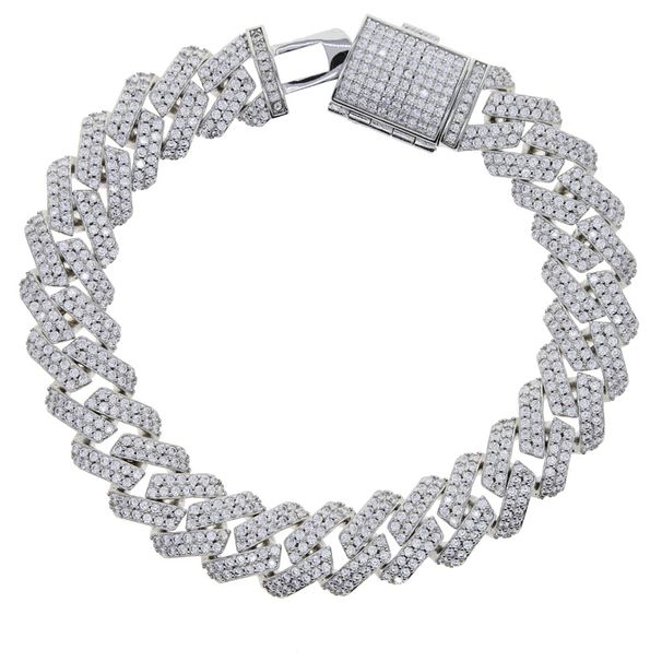 Men's Jewelry Hip Hop Cuban Chain 12mm Double Row Zircon Chain Cuban Chain Men's Hip Hop Bracelet_ipsvogv.com