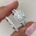 Cao Shi's New Two Set, Super Sparkling Square Princess Ring, Fashionable Women's Engagement Ring_ipsvogv.com