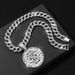 Hip Hop Letter Necklace For Men, Street Cuban Chain Decoration, Alloy Round Personalized Dollar Pendant_ipsvogv.com