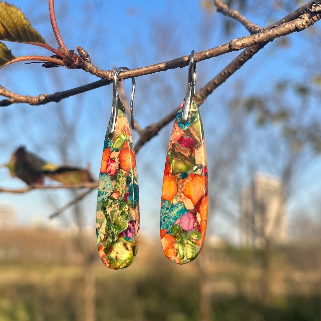New Bohemian Imperial Stone Drop Pendant Earrings Popular Ins Jewelry Jewelry_ipsvogv.com