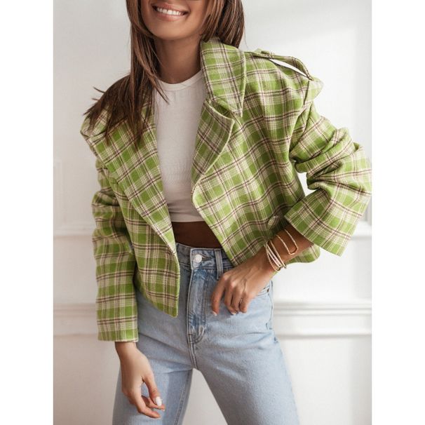 Women's Clothing New 2024 Fashion Suit Collar Plaid Printed Wool Coat_ipsvogv.com