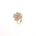 Ring Women's Network Red Lucky Grass Korean Edition Temperament Diamond Embedding Rotable Fashion Index Finger Ring with Adjustable Opening_ipsvogv.com