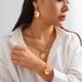 Irregular Metal Lava Heart-shaped Pendant Ins Wind Pleated Circular Chain Necklace For Women_ipsvogv.com