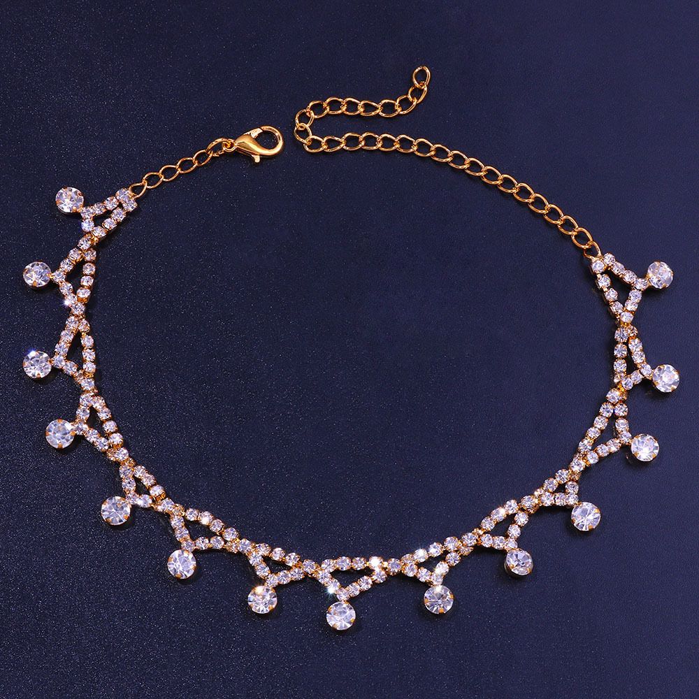 Jewelry Light Luxury Cross Small Diamond Pendant Anklet All-match Small Fresh Diamond-encrusted Anklet_ipsvogv.com