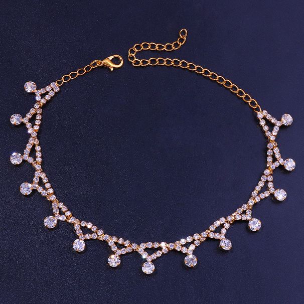 Jewelry Light Luxury Cross Small Diamond Pendant Anklet All-match Small Fresh Diamond-encrusted Anklet_ipsvogv.com
